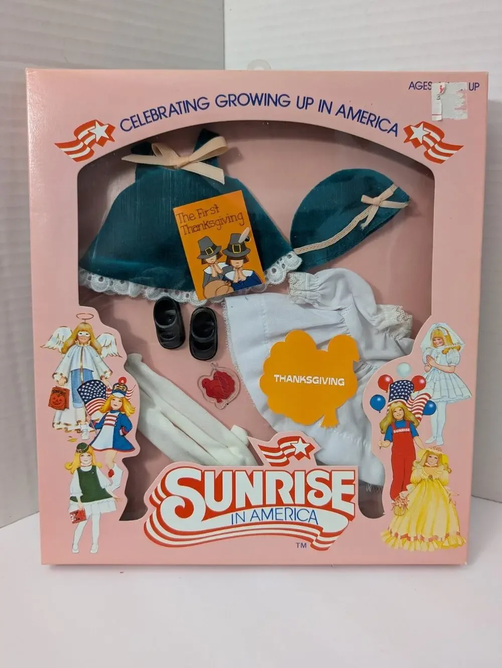 Vintage 1982 Sunrise in America Thanksgiving Pilgrim Doll Outfit Gatabox New